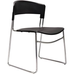 Rapidline Zola Visitor Chair Chrome Sled Base Polypropylene Black Seat and Back