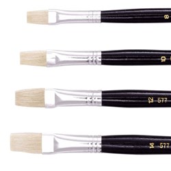 Jasart Hog Bristle Series 577 Flat Brushes Size 2 Pack Of 12