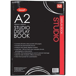 Jasart Studio Display Book A2 20 Pockets Black