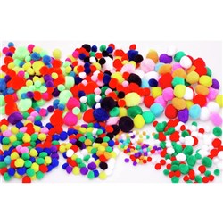 Jasart Pom Poms 13mm Assorted Pack of 100