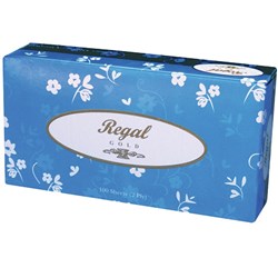 FACIAL TISSUES REGAL 2 PLY BX100 (48)  *NEW CODE KFT1002*