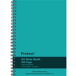 NOTEBOOK A5 POLYPROP AQUA 200 PAGE TWIN WIRE