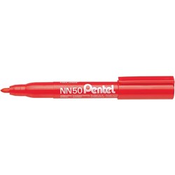 PENTEL NN50 PERMANENT MARKER Bullet Point 5.0mm Red