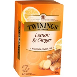 TWININGS LEMON & GINGER TEA String & Tag