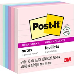 Post-It 675-6SSNRP Super Sticky Notes 98mmx98mm Wanderlust Pastels Pack of 6