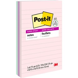 Post-It 660-3SSNRP Super Sticky Notes 101mmx152mm Wanderlust Pastels Pack of 3