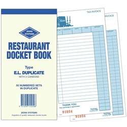 Zions ELD Docket Book Duplicate Carbon 200x100mm 25 Sets