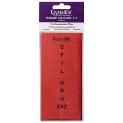 Crystalfile Indicator Tabs Inserts A-Z Red Pack Of 60