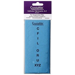 Crystalfile Indicator Tabs Inserts A-Z Blue Pack Of 60