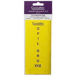 Crystalfile Indicator Tabs Inserts A-Z Yellow Pack Of 60