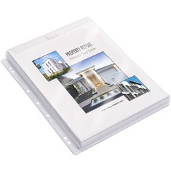 Marbig Professional Sheet Protectors A4 Heavy Duty 25mm Gusseted Flap Clear Pack 10