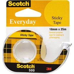 Scotch 502 Sticky Tape Crystal Clear 18mmx25m Hangsell dispenser