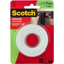Scotch 110P Mounting Tape 1.3cmx1.9m Indoor Strip