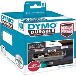 Dymo Labelwriter Labels Durable White Label 59mmx102mm Box of 50
