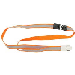 Rexel Reflective Lanyards High Visibility Breakaway Safety Clip Orange Pack Of 5
