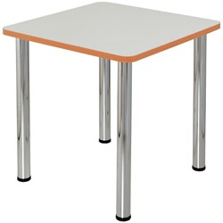 Sylex Quorum Geometry Meeting Table Square 750W x 750D x 740mmH Chrome And Off White
