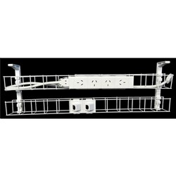Rapidline Dual Tier Cable Basket Kit 650mm 4GPO+2Data + 1.5m Interconnecting Lead Wht