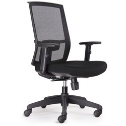 Rapidline Kal Task Chair High Mesh Black Back With Arms Black Fabric Seat