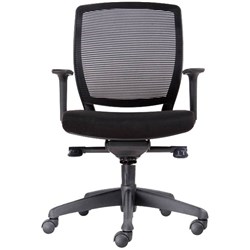 Rapidline Hartley Task Chair Promesh Medium Back with arms Black  up to 135kg