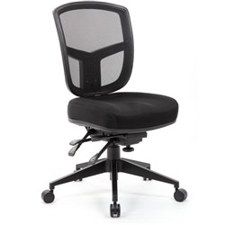 Miami Mesh Medium Back Task Chair No Arms Black Mesh Back Fabric Seat Black