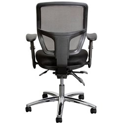 Miami Mesh Medium Back Task Chair With Arms Black Mesh Back Fabric Seat Black