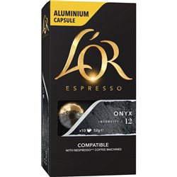 L'OR ESPRESSO COFFEE CAPSULES Onyx. Aluminium. PK 10 Stock Available in September