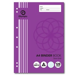 Olympic Binder Book GB512 A4 5mm Grid 7 Hole Punched 128 Page