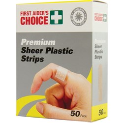 First Aider's Choice Plastic Premium Strips Box of 50  Baindaid