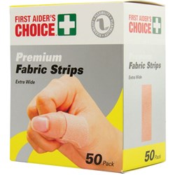 First Aider's Choice Fabric Premium Strips Box of 50 Bandaid