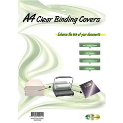 Gold Sovereign Heavy Duty Binding Covers 250 micron A4 Pack of 100 Clear