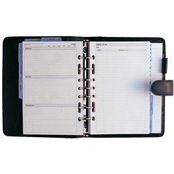 DIARY DAYPLANNER 7R DK3599 BLK LTH SNAP CLOSURE