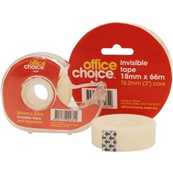 TAPE INVISIBLE 18MM X 66M OFFICE CHOICE MAGIC TAPE NPL-38952000