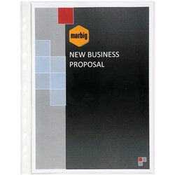 POCKET PLASTIC MARBIG A3 PORTRAIT SHEET PROTECTORS BOX IS 100 EACH