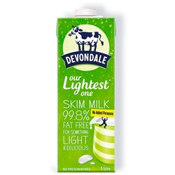 DEVONDALE UHT MILK Skim 1lt GREEN