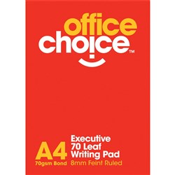 Office Choice Writing Pad - A4 White EXECUTIVE RULED