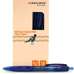 BIBBULMUN RETRACTABLE Ballpoint Pen Blue BOX = 10
