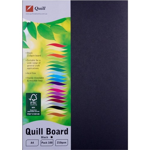 Art & Craft - Quill Board A4 210gsm Black Pack of 100 - Dorset Business  Solutions - Office Choice - Office Supplies, Stationery & Furniture