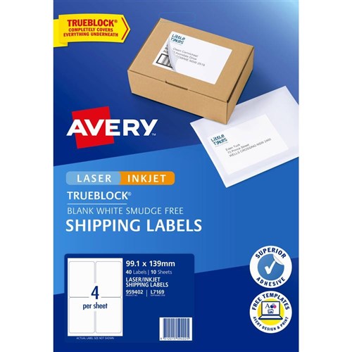 Labelling Avery Shipping Laser & Inkjet Labels White L7169